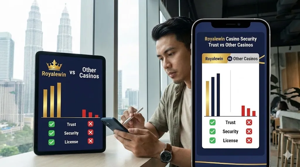 Comparison chart of Royalewin Casino Security Trust with other casinos