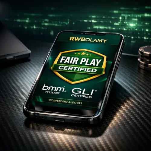 High-resolution digital display of fair play clauses and RNG certifications in Royalewin terms and conditions for Malaysian players.