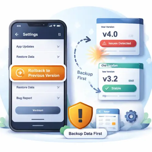 Rollback or downgrade options, rollback options, downgrade methods, install older version